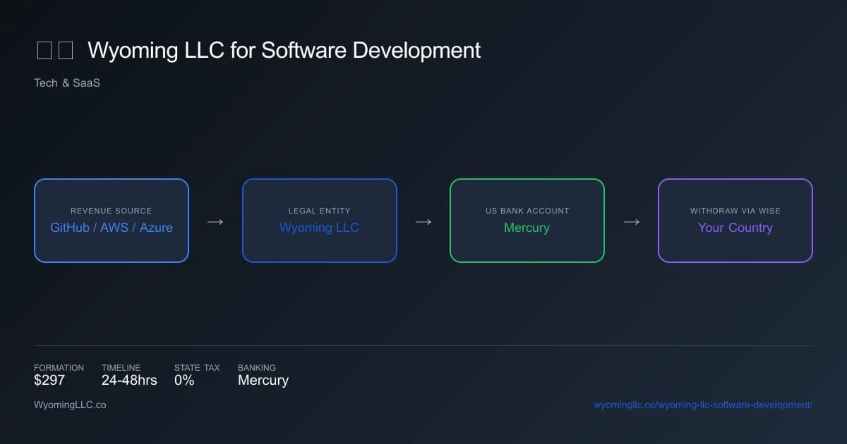Wyoming LLC for software development - income flow diagram